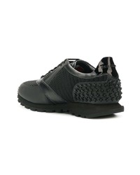 schwarze Leder niedrige Sneakers von Philipp Plein