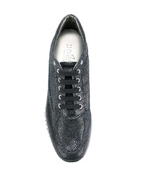 schwarze Leder niedrige Sneakers von Hogan