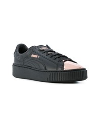 schwarze Leder niedrige Sneakers von Puma