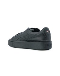 schwarze Leder niedrige Sneakers von Puma