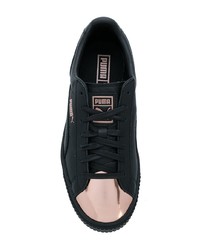 schwarze Leder niedrige Sneakers von Puma