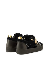 schwarze Leder niedrige Sneakers von Giuseppe Zanotti