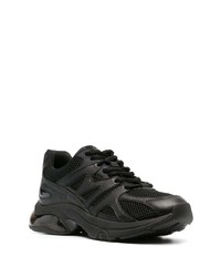 schwarze Leder niedrige Sneakers von Michael Kors