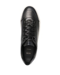 schwarze Leder niedrige Sneakers von BOSS