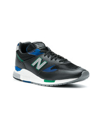 schwarze Leder niedrige Sneakers von New Balance