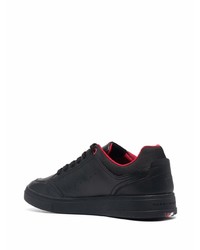 schwarze Leder niedrige Sneakers von Tommy Hilfiger