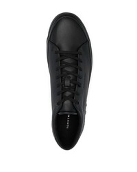 schwarze Leder niedrige Sneakers von Tommy Hilfiger