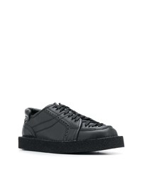 schwarze Leder niedrige Sneakers von Dolce & Gabbana