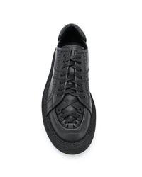 schwarze Leder niedrige Sneakers von Dolce & Gabbana