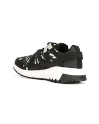 schwarze Leder niedrige Sneakers von Neil Barrett