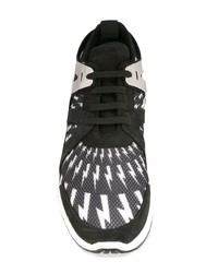 schwarze Leder niedrige Sneakers von Neil Barrett