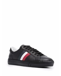 schwarze Leder niedrige Sneakers von Moncler