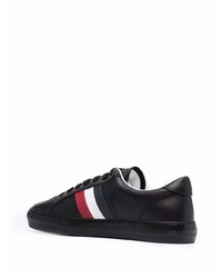 schwarze Leder niedrige Sneakers von Moncler