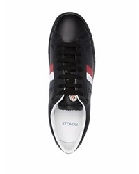 schwarze Leder niedrige Sneakers von Moncler