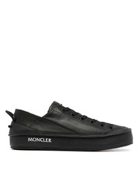 schwarze Leder niedrige Sneakers von Moncler
