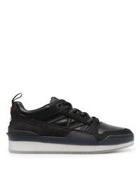 schwarze Leder niedrige Sneakers von Moncler