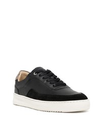 schwarze Leder niedrige Sneakers von Filling Pieces