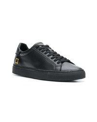 schwarze Leder niedrige Sneakers von D.A.T.E