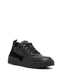 schwarze Leder niedrige Sneakers von Diesel