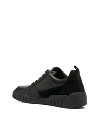 schwarze Leder niedrige Sneakers von Diesel