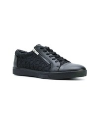 schwarze Leder niedrige Sneakers von Calvin Klein