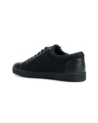 schwarze Leder niedrige Sneakers von Calvin Klein