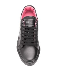 schwarze Leder niedrige Sneakers von Blumarine