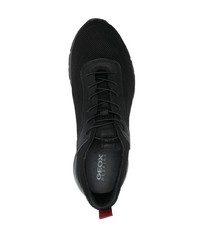 schwarze Leder niedrige Sneakers von Geox