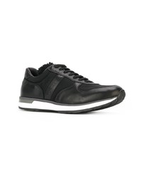 schwarze Leder niedrige Sneakers von Moncler