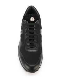 schwarze Leder niedrige Sneakers von Moncler