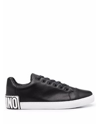 schwarze Leder niedrige Sneakers von Moschino