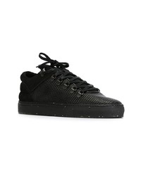 schwarze Leder niedrige Sneakers von Filling Pieces