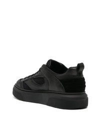 schwarze Leder niedrige Sneakers von Ferragamo