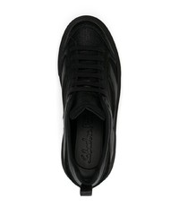 schwarze Leder niedrige Sneakers von Ferragamo