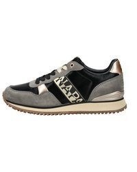 schwarze Leder niedrige Sneakers von Napapijri