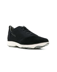 schwarze Leder niedrige Sneakers von Geox