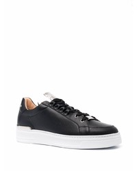 schwarze Leder niedrige Sneakers von Philipp Plein