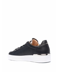 schwarze Leder niedrige Sneakers von Philipp Plein