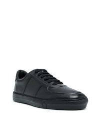 schwarze Leder niedrige Sneakers von Moncler