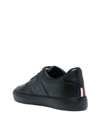 schwarze Leder niedrige Sneakers von Moncler