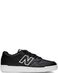 schwarze Leder niedrige Sneakers von New Balance