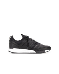 schwarze Leder niedrige Sneakers von New Balance