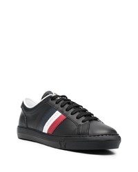 schwarze Leder niedrige Sneakers von Moncler