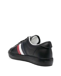 schwarze Leder niedrige Sneakers von Moncler