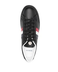 schwarze Leder niedrige Sneakers von Moncler