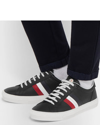 schwarze Leder niedrige Sneakers von Moncler