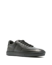 schwarze Leder niedrige Sneakers von Moncler