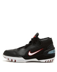 schwarze Leder niedrige Sneakers von Nike