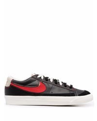 schwarze Leder niedrige Sneakers von Nike