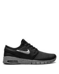 schwarze Leder niedrige Sneakers von Nike